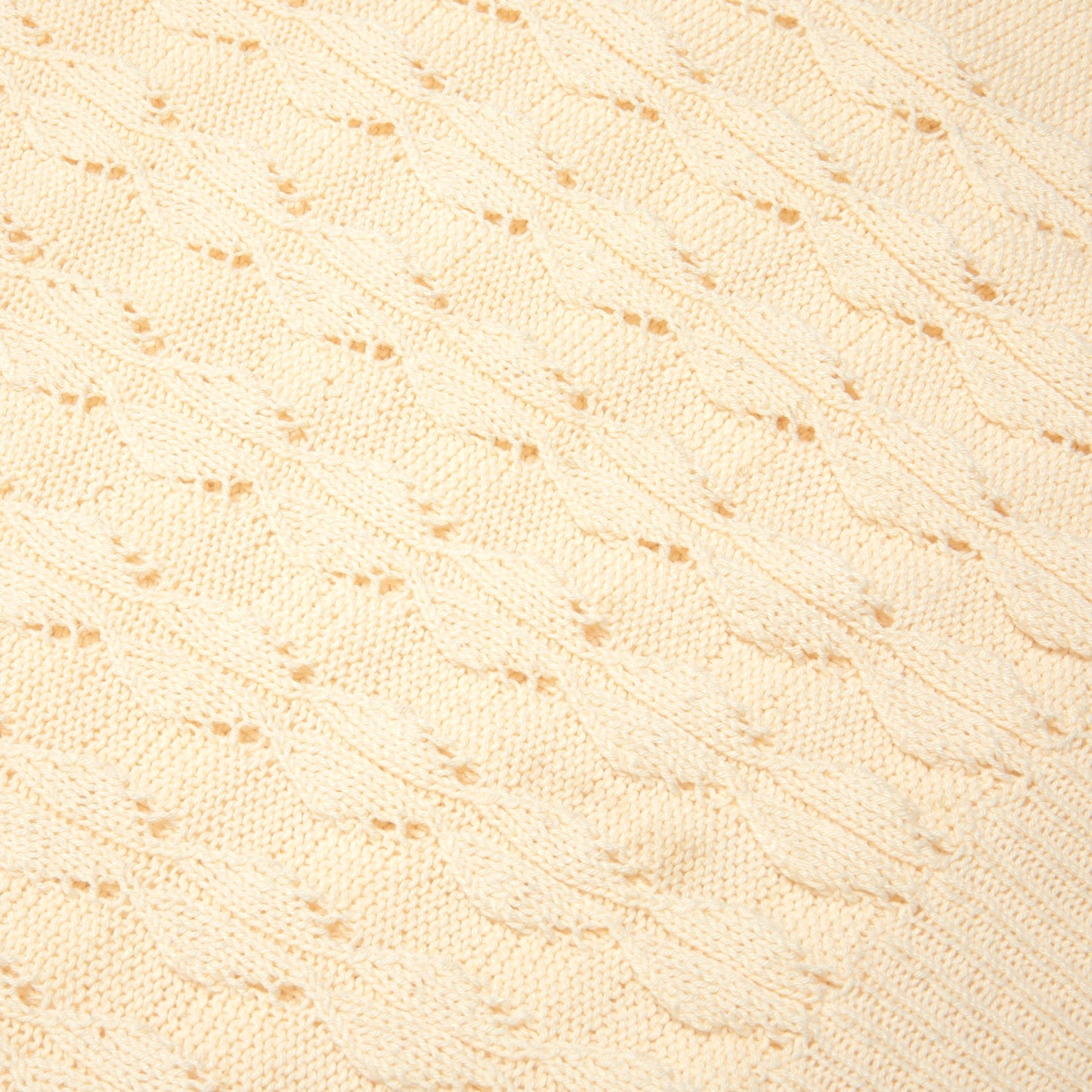 70s Vintage, Hand-Knit, Sculptural Stitchwork, Lace Eyelets