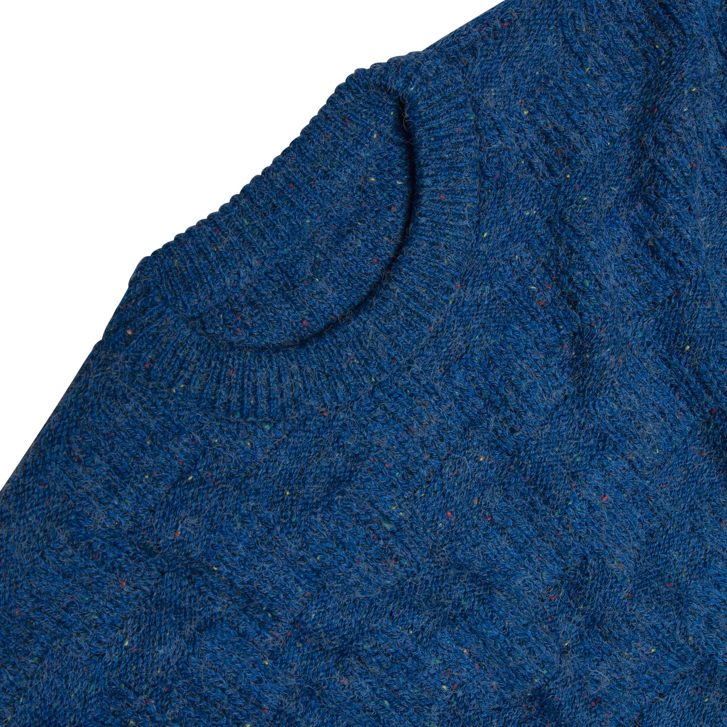 Tweed Yarn Basketweave Stitch Crewneck Jumper