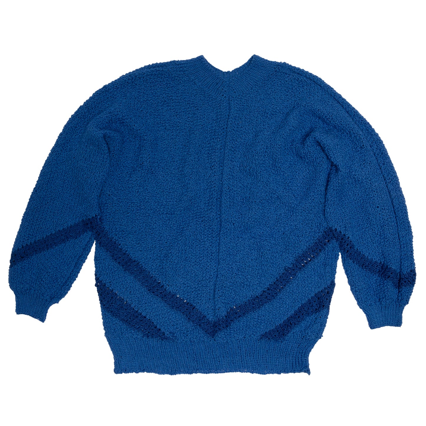 Intarsia Dropped Stitch Lace Knit Pullover Sweater