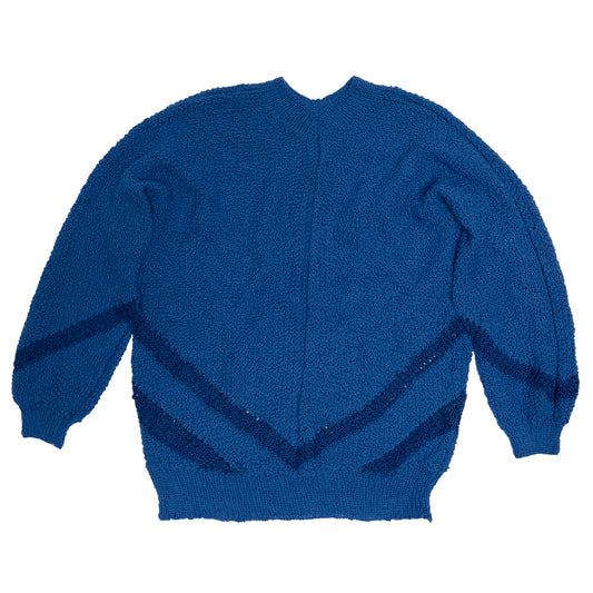 Intarsia Dropped Stitch Lace Knit Pullover Sweater