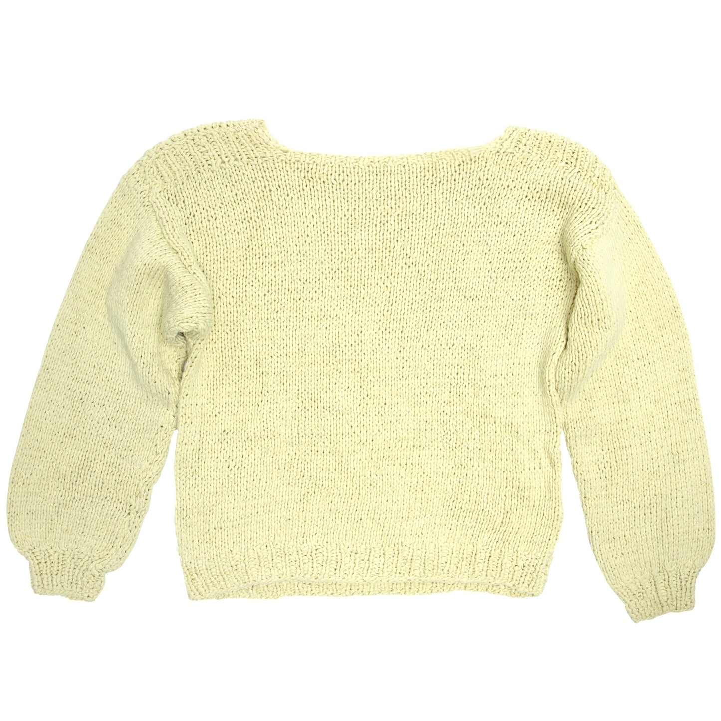 Piled Cotton Yarn Diamond Lattice Stitch Pullover Sweater