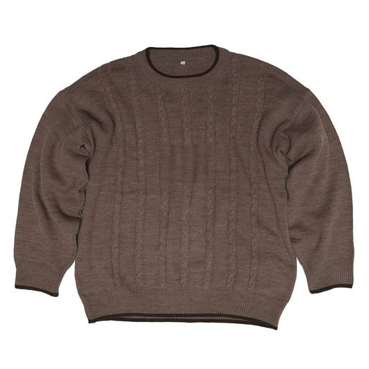 Reverse Stocking Stitch Cable Twist Yak Wool Jumper