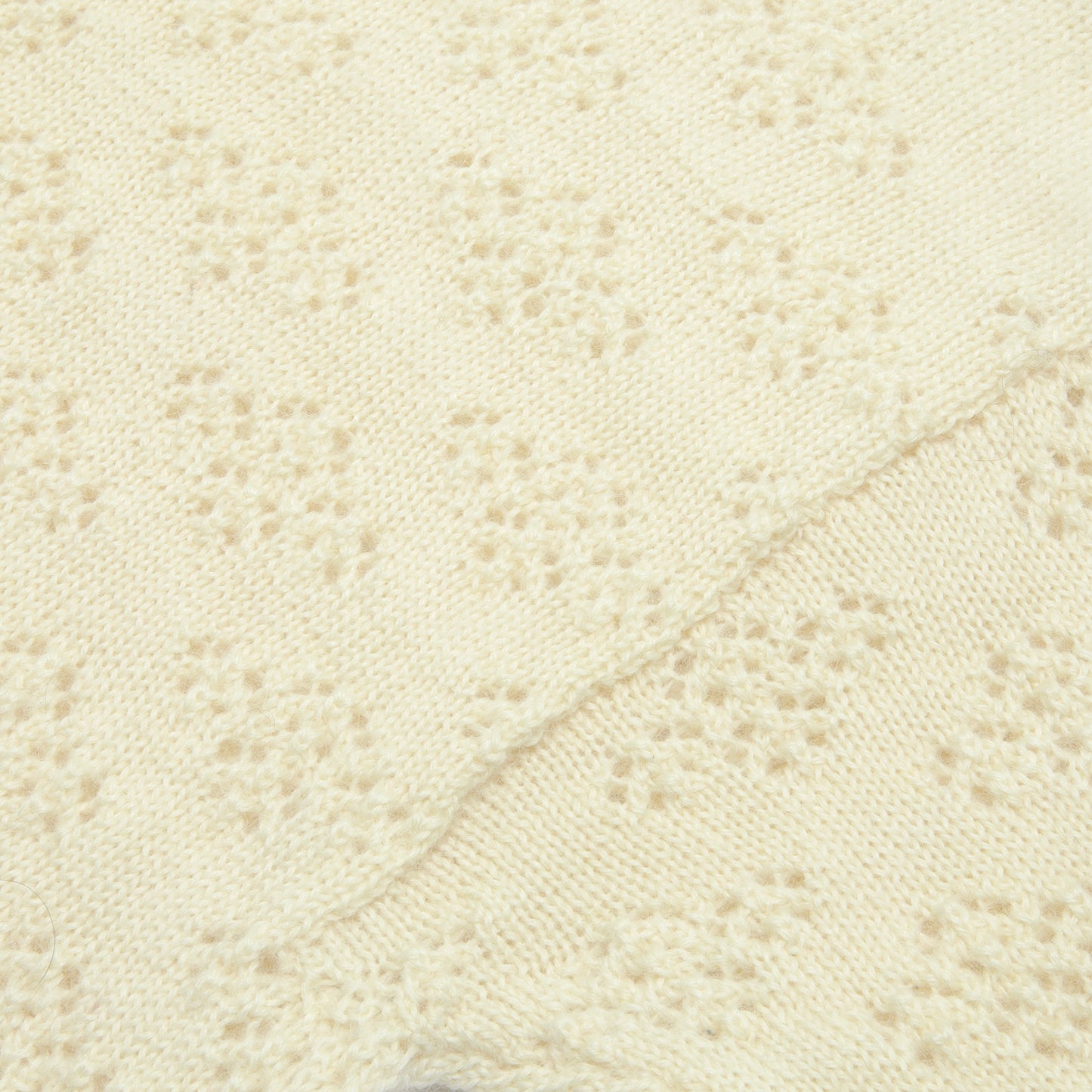 Victorian Floral Eyelet Lace Knit Virgin Wool Pullover