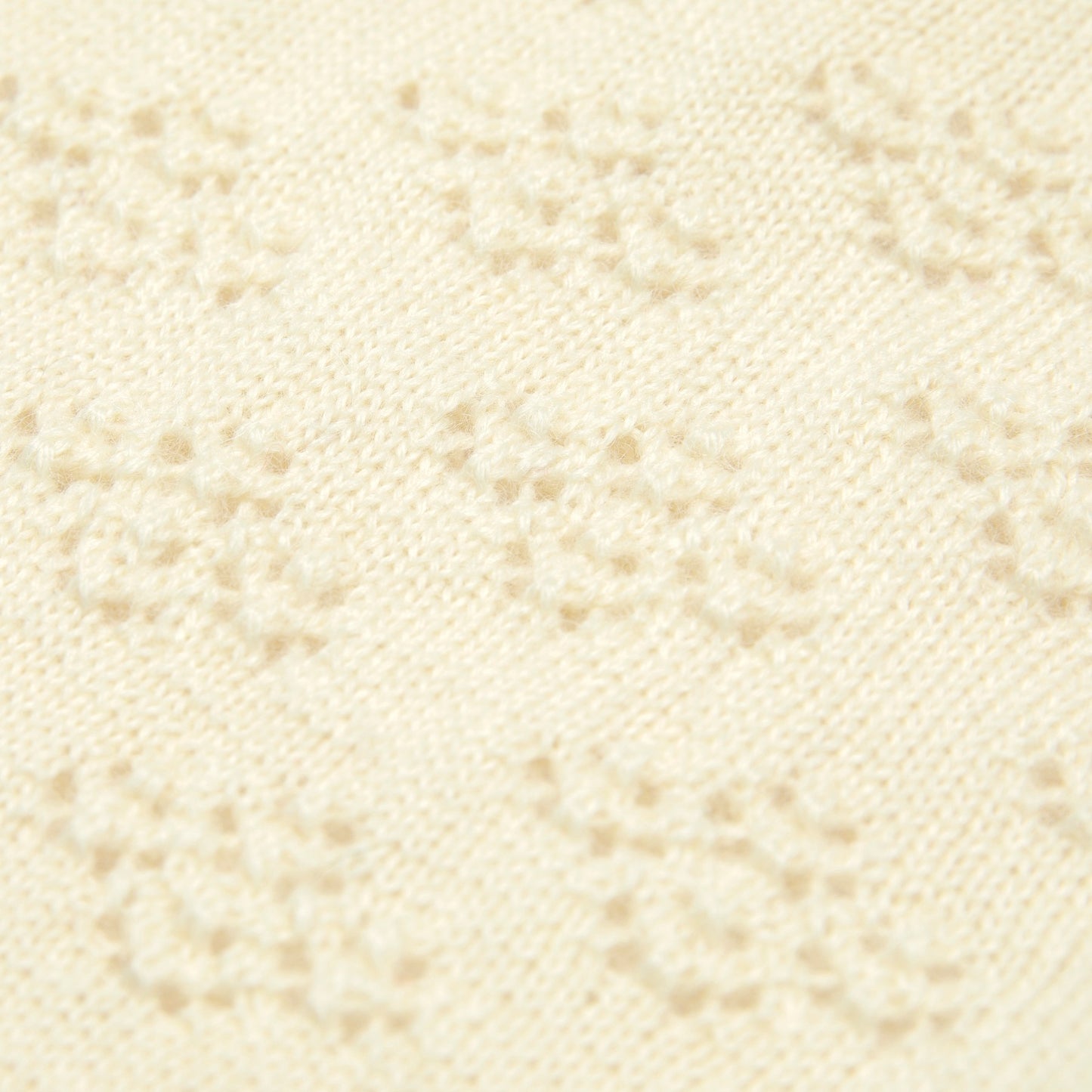 Victorian Floral Eyelet Lace Knit Virgin Wool Pullover