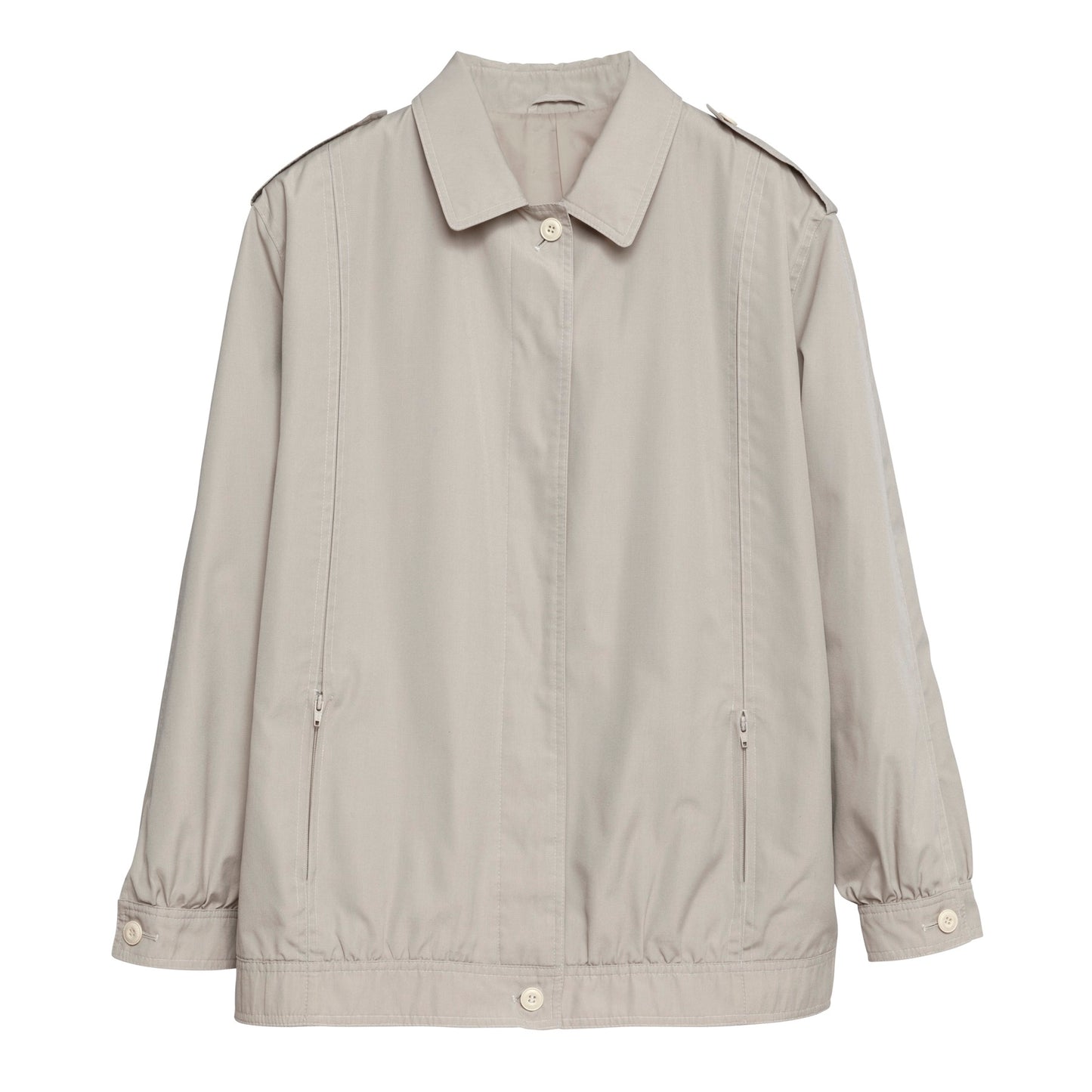 Canvas Weave Slot Seam Blouson Jacket