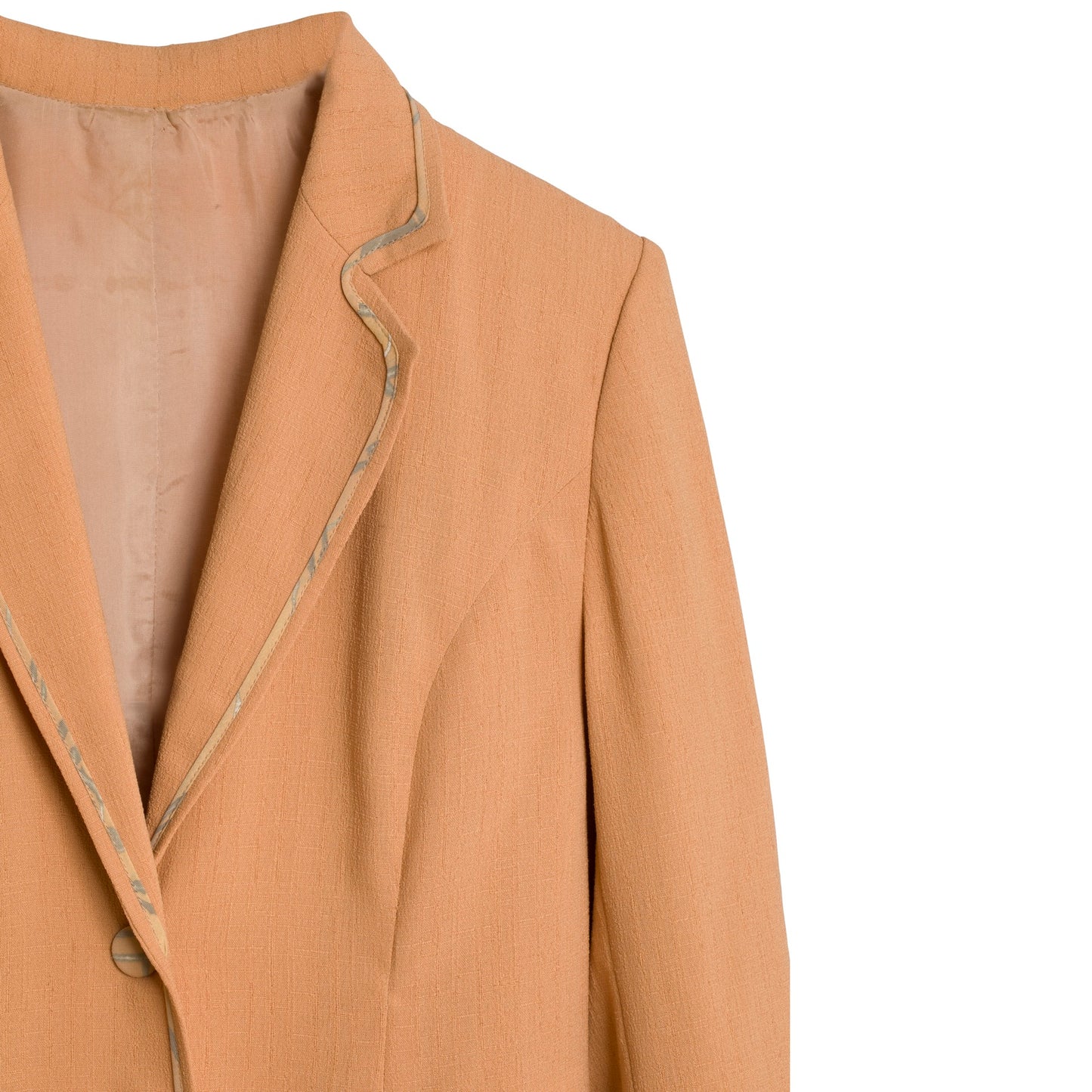 Crêpe Weave Piped Cutaway Blazer