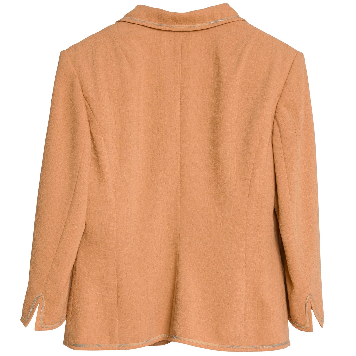 Crêpe Weave Piped Cutaway Blazer