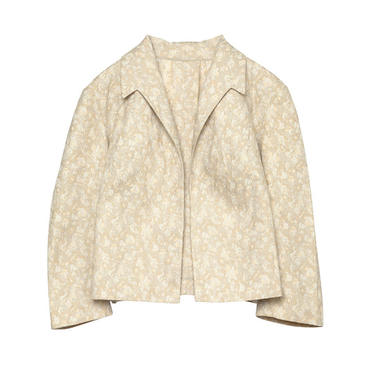 Vintage, 1970s, Linen Damask, T Lapel
