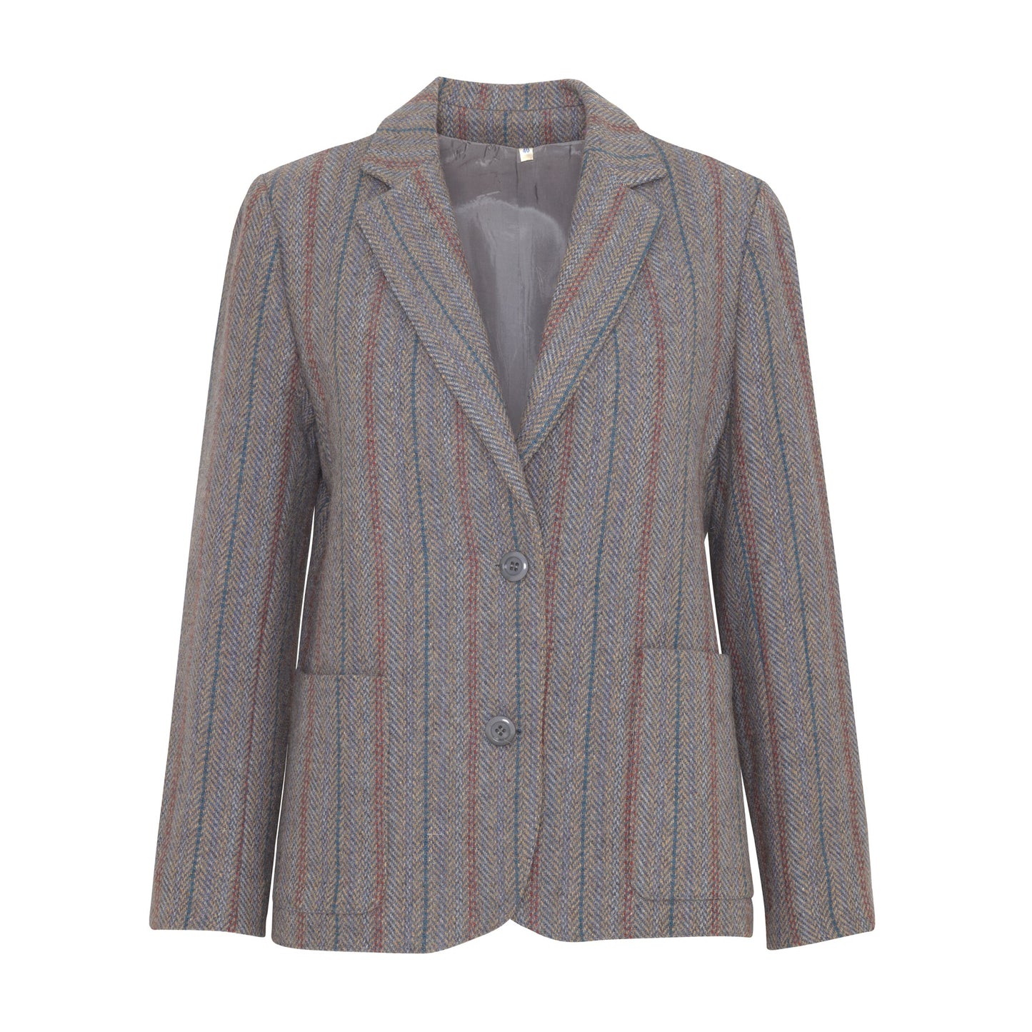 Vintage, 1970s, Herringbone Tweed, Pastel Striping
