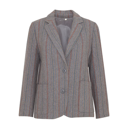 Vintage, 1970s, Herringbone Tweed, Pastel Striping