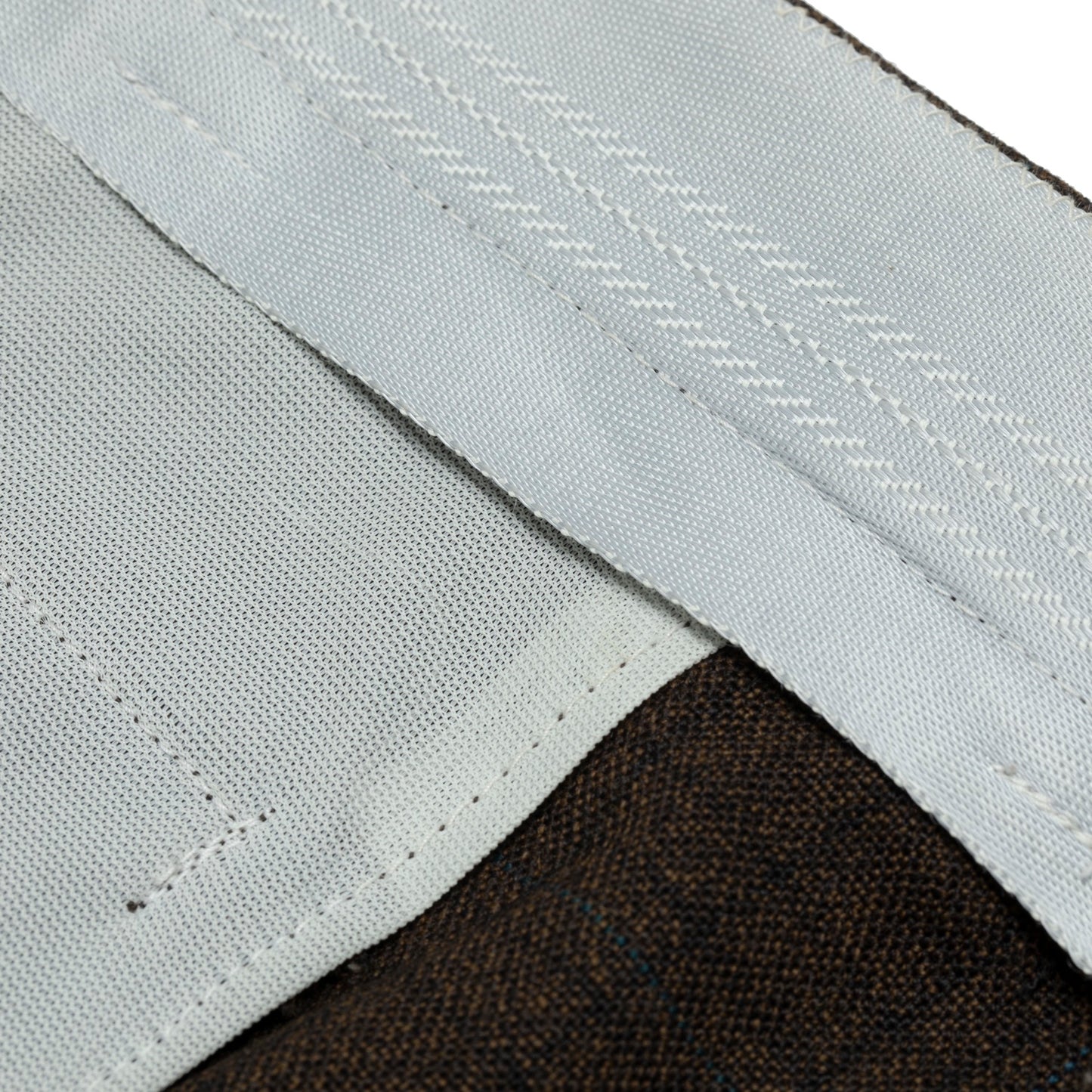 70s, Blue Overcheck, Tapered Leg, Pressed Pleats
