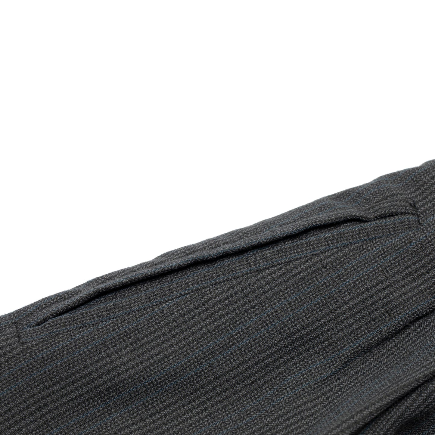 60s, Sculptural Volume, High-Twist Wool, Blue Pinstripe, Armin