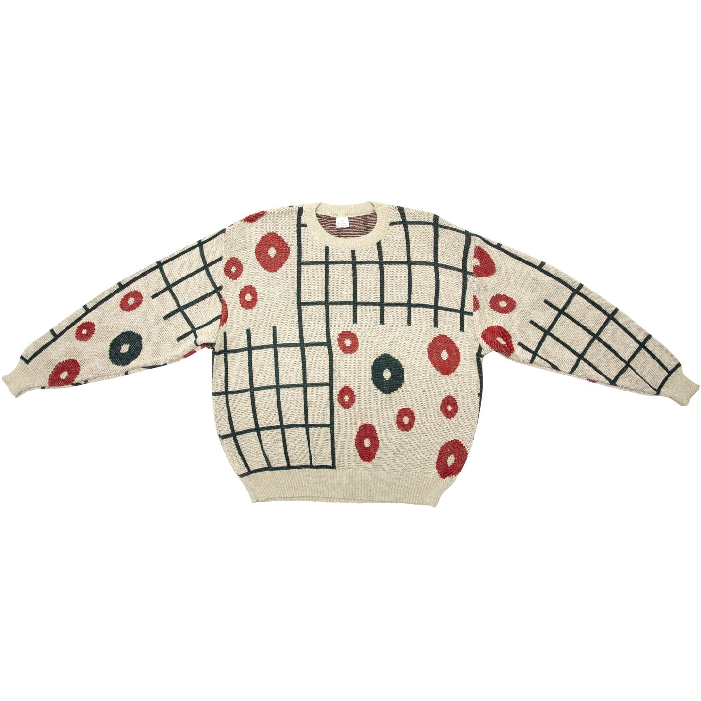 Vintage, 1980s, Jacquard, Drop Shoulder, Postmodern