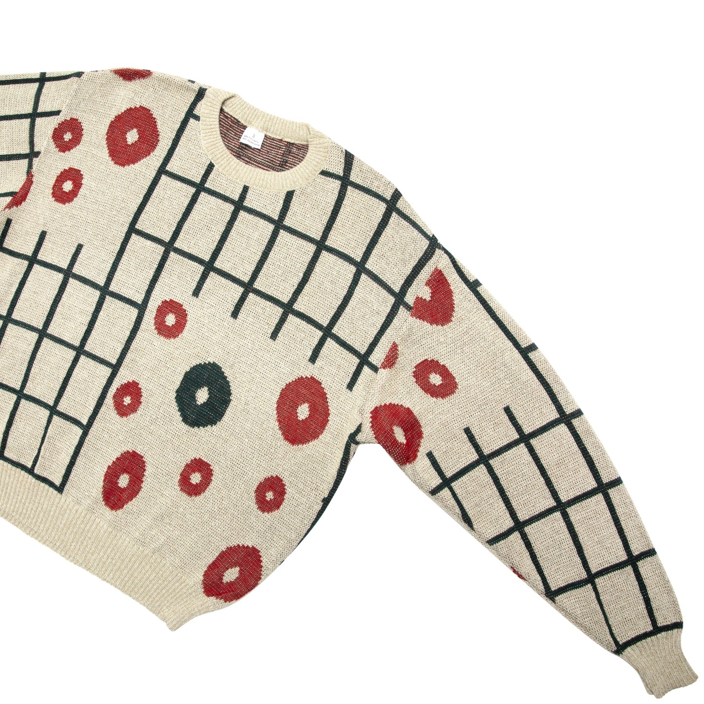 Vintage, 1980s, Jacquard, Drop Shoulder, Postmodern