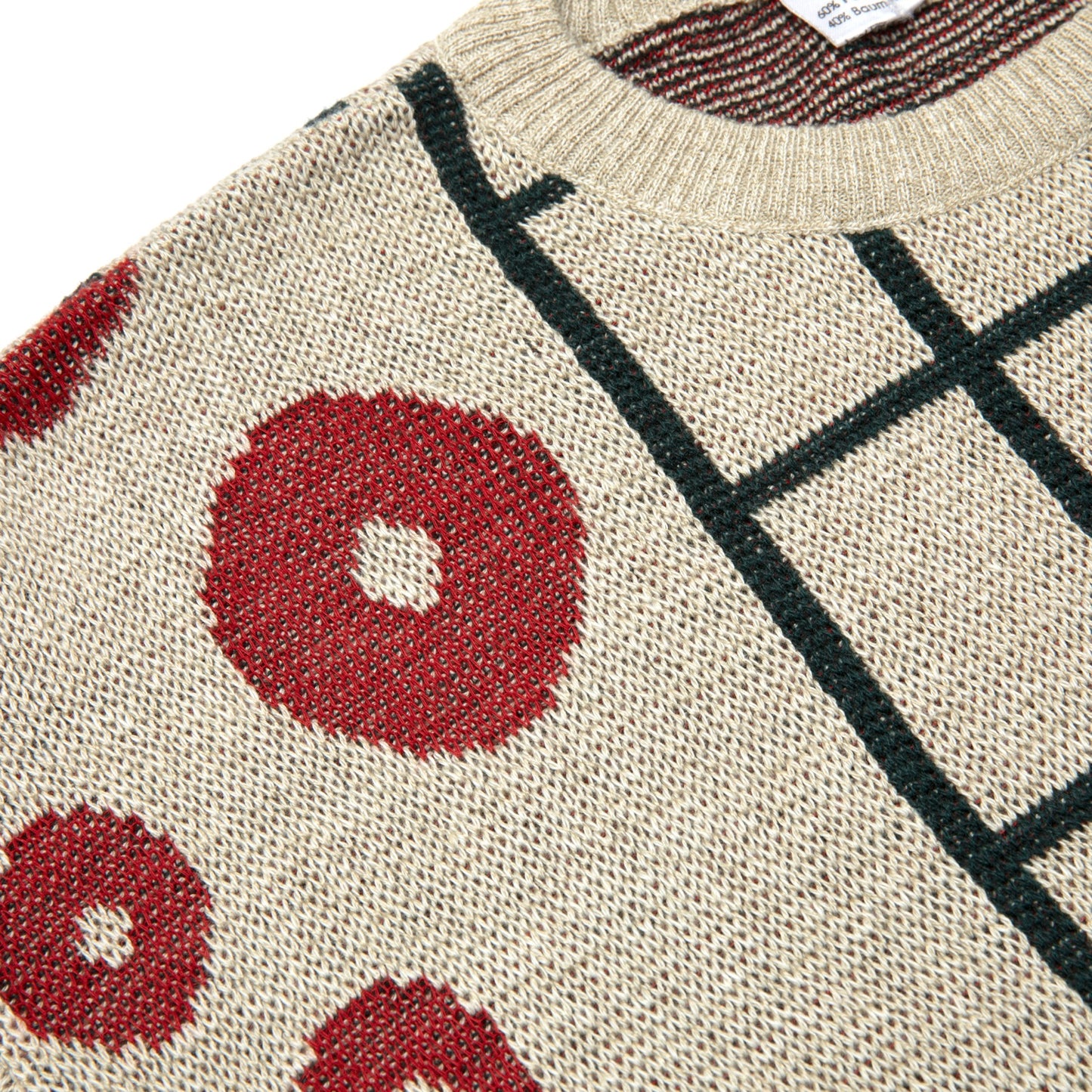 Vintage, 1980s, Jacquard, Drop Shoulder, Postmodern