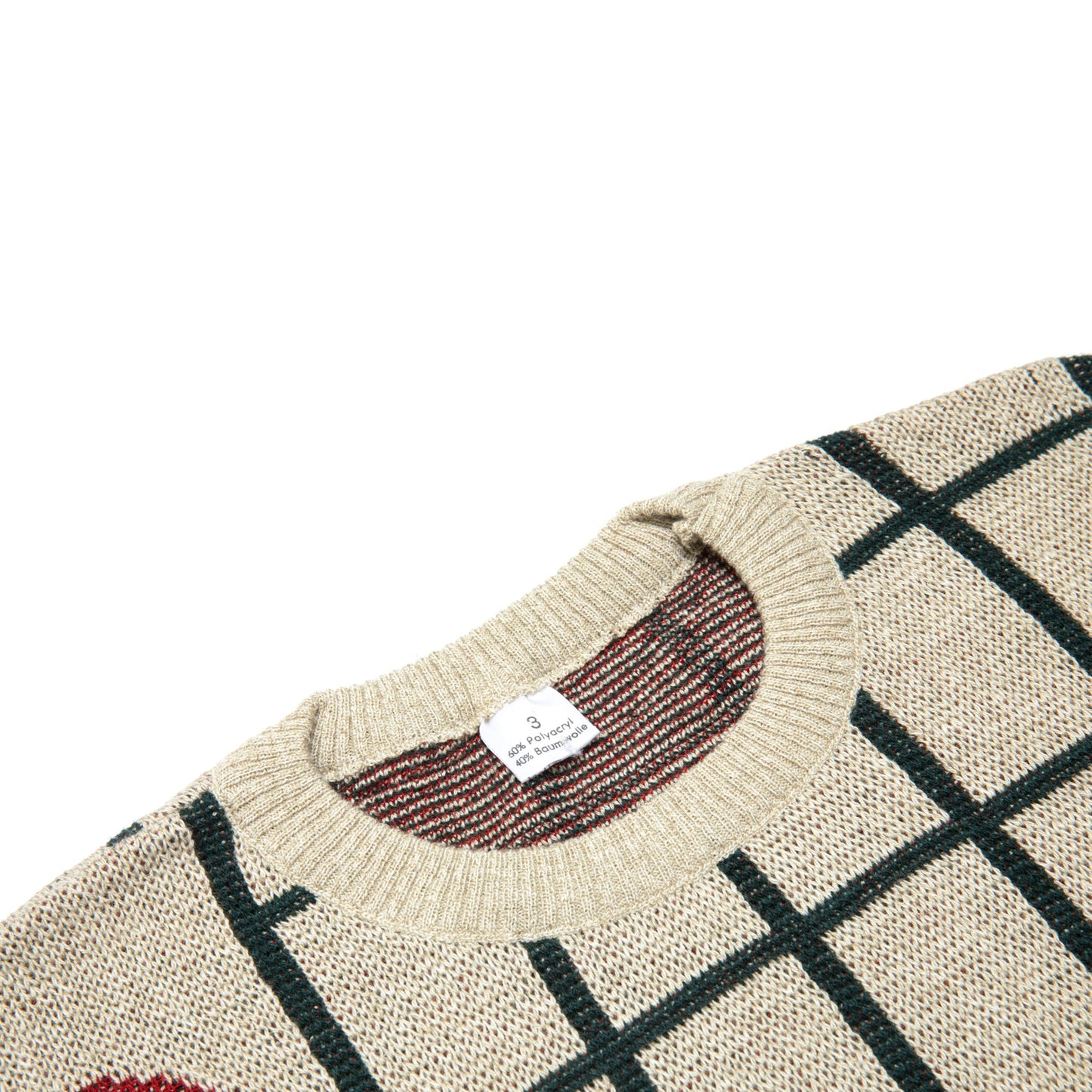 Vintage, 1980s, Jacquard, Drop Shoulder, Postmodern