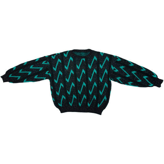80s Heathered Zigzag Jacquard Jumper