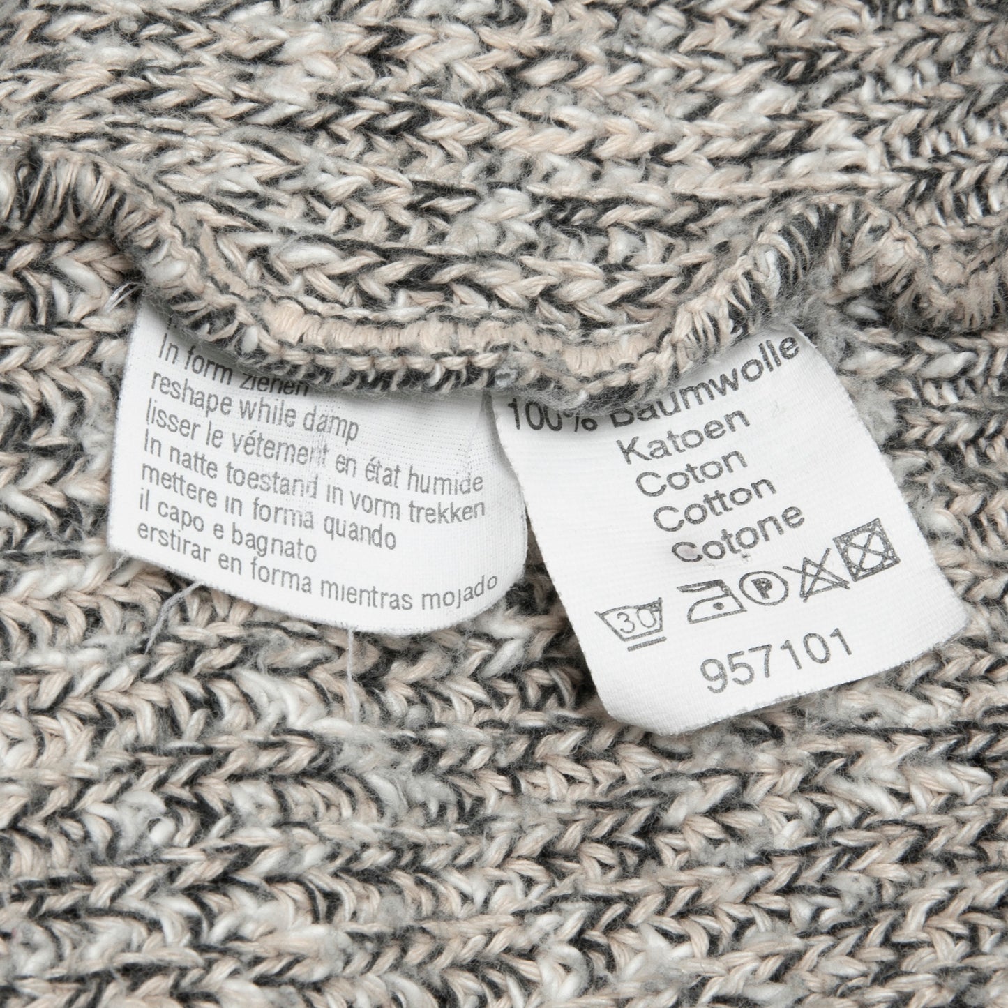 80s Heavy Guage Marled Yarn Ribbed Fisherman's Knit