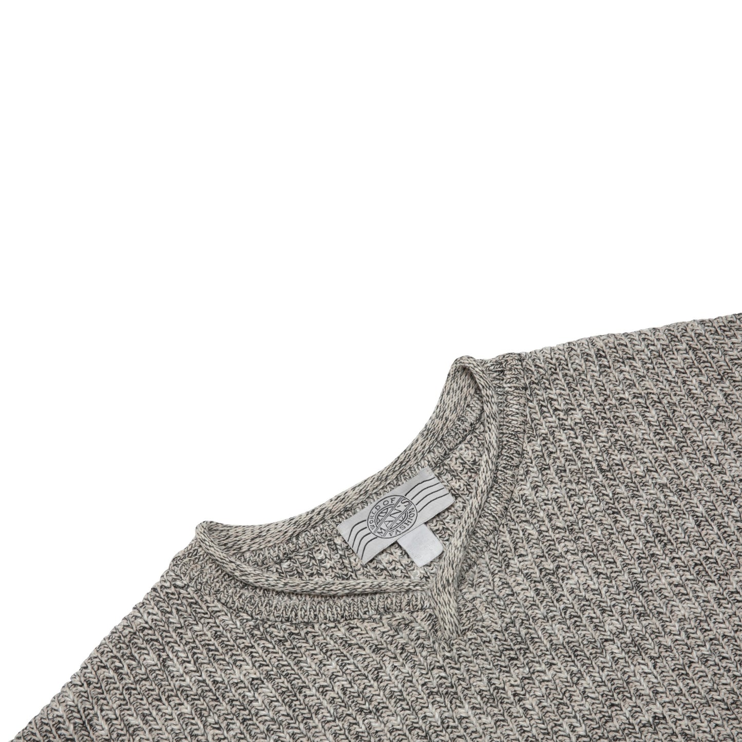 80s Heavy Guage Marled Yarn Ribbed Fisherman's Knit
