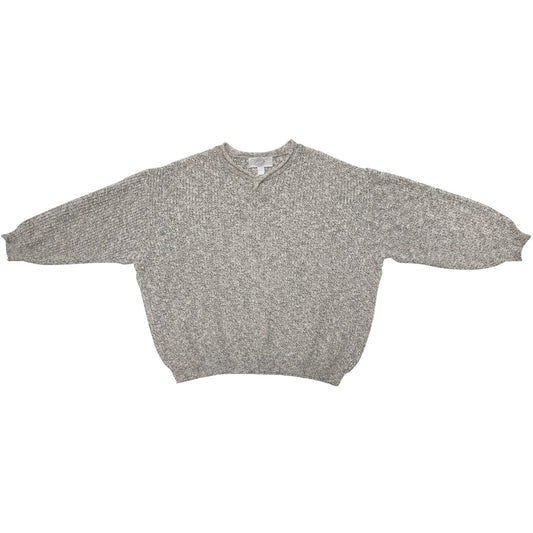 80s Heavy Guage Marled Yarn Ribbed Fisherman's Knit