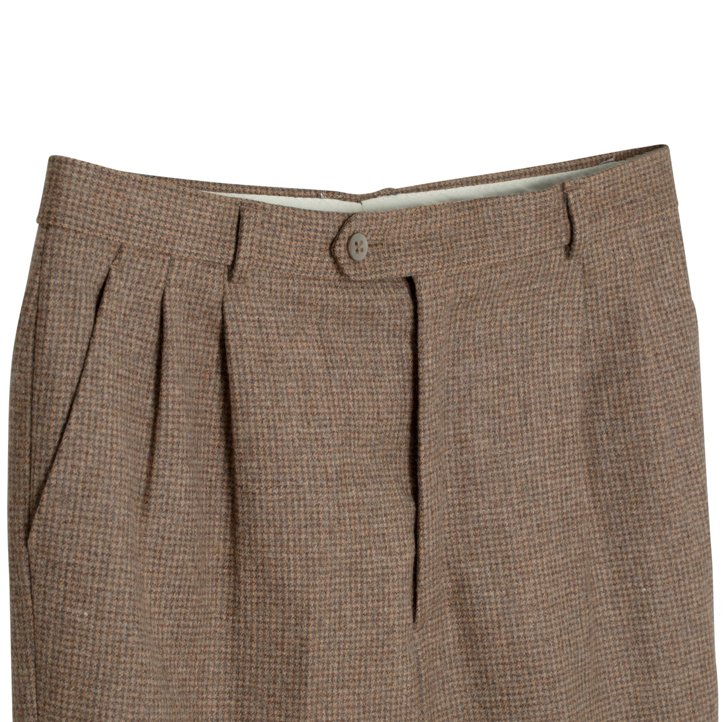 Mid-Century, Worsted Wool, Micro-Houndstooth, Wide Leg