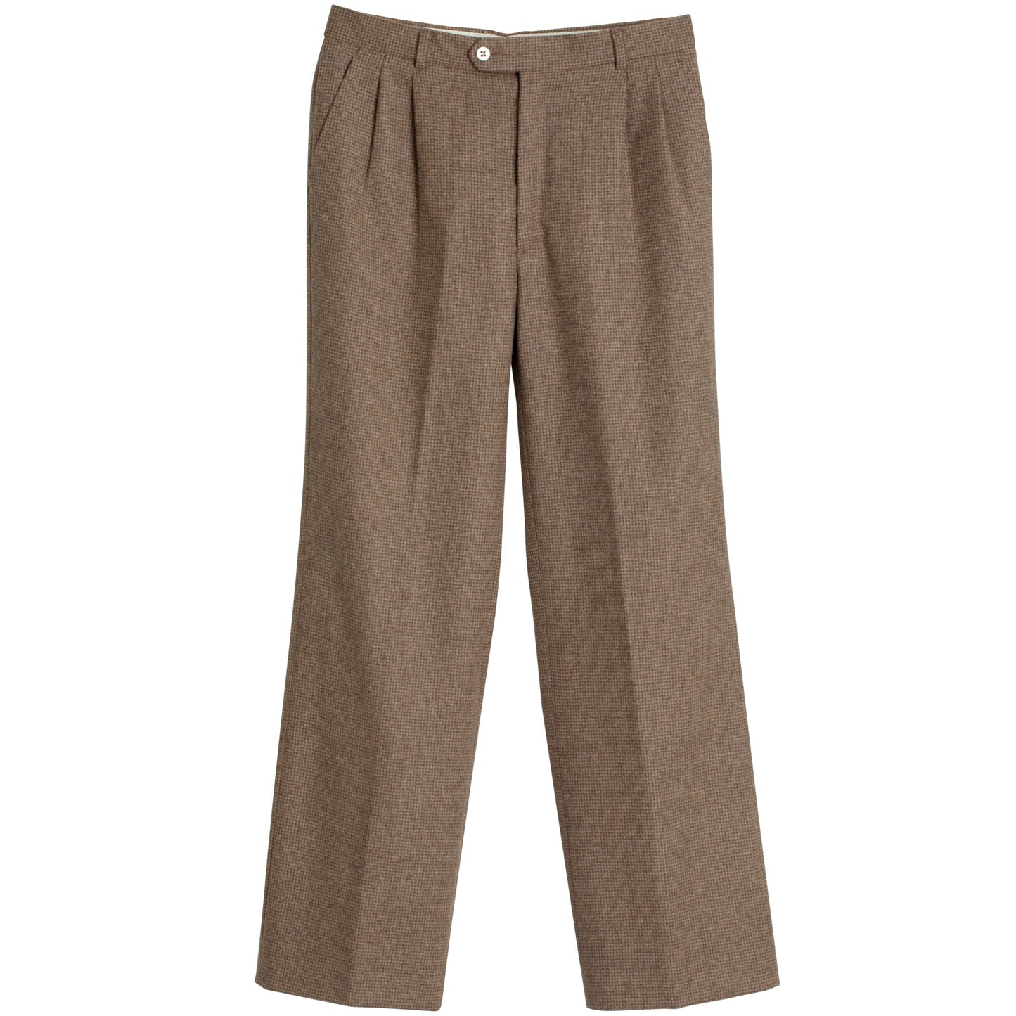 Mid-Century, Worsted Wool, Micro-Houndstooth, Wide Leg