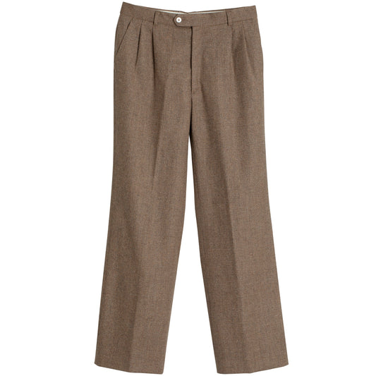 Mid-Century, Worsted Wool, Micro-Houndstooth, Wide Leg