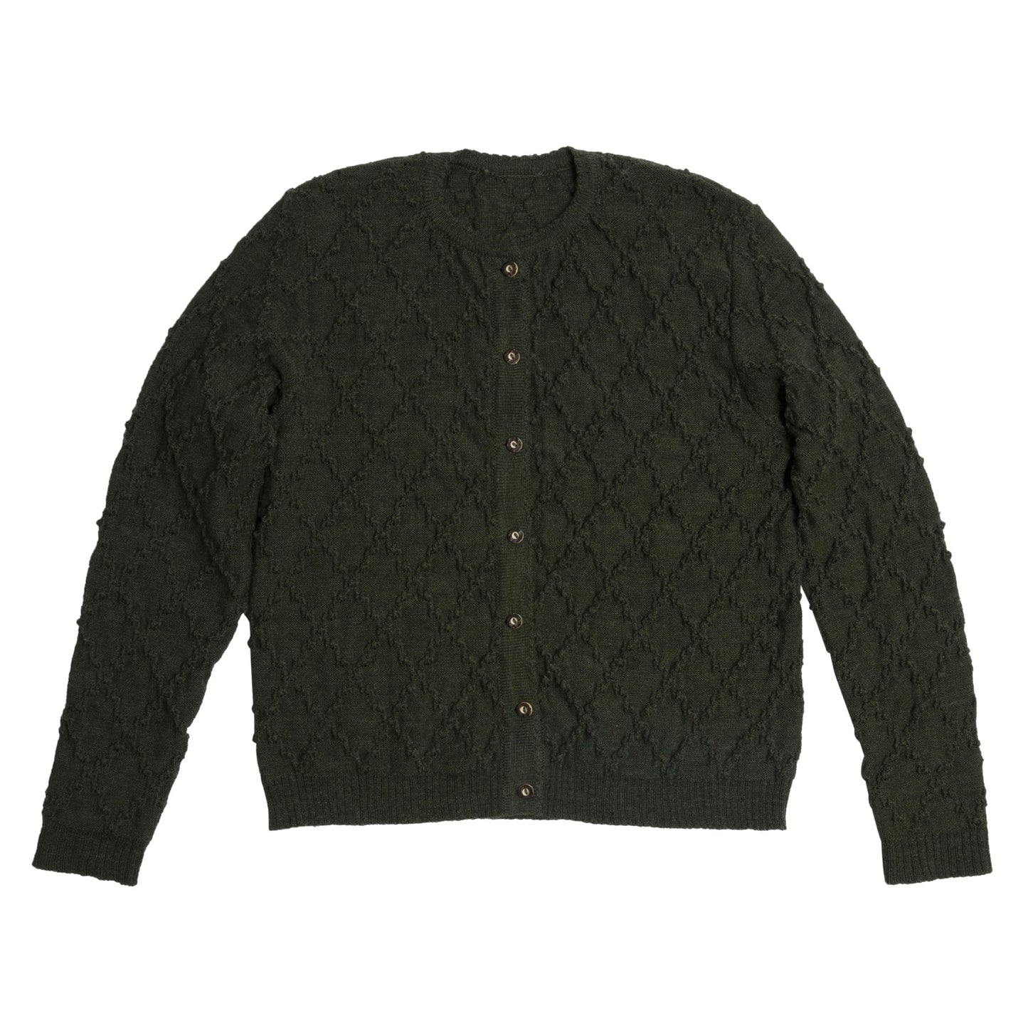 3D Diamond Lattice Tuck Stitch Cardigan