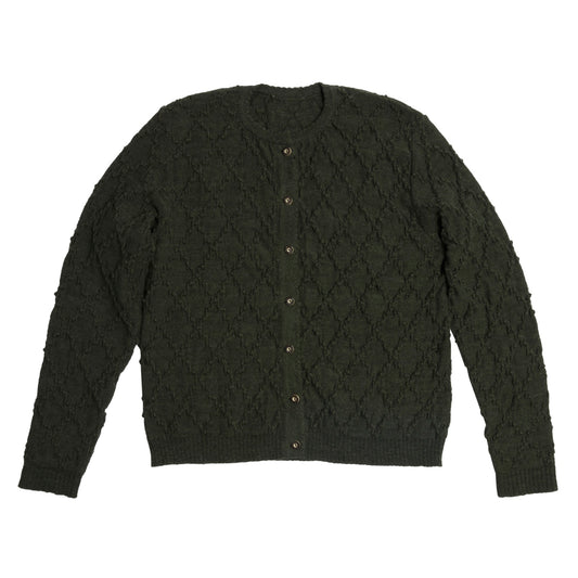3D Diamond Lattice Tuck Stitch Cardigan