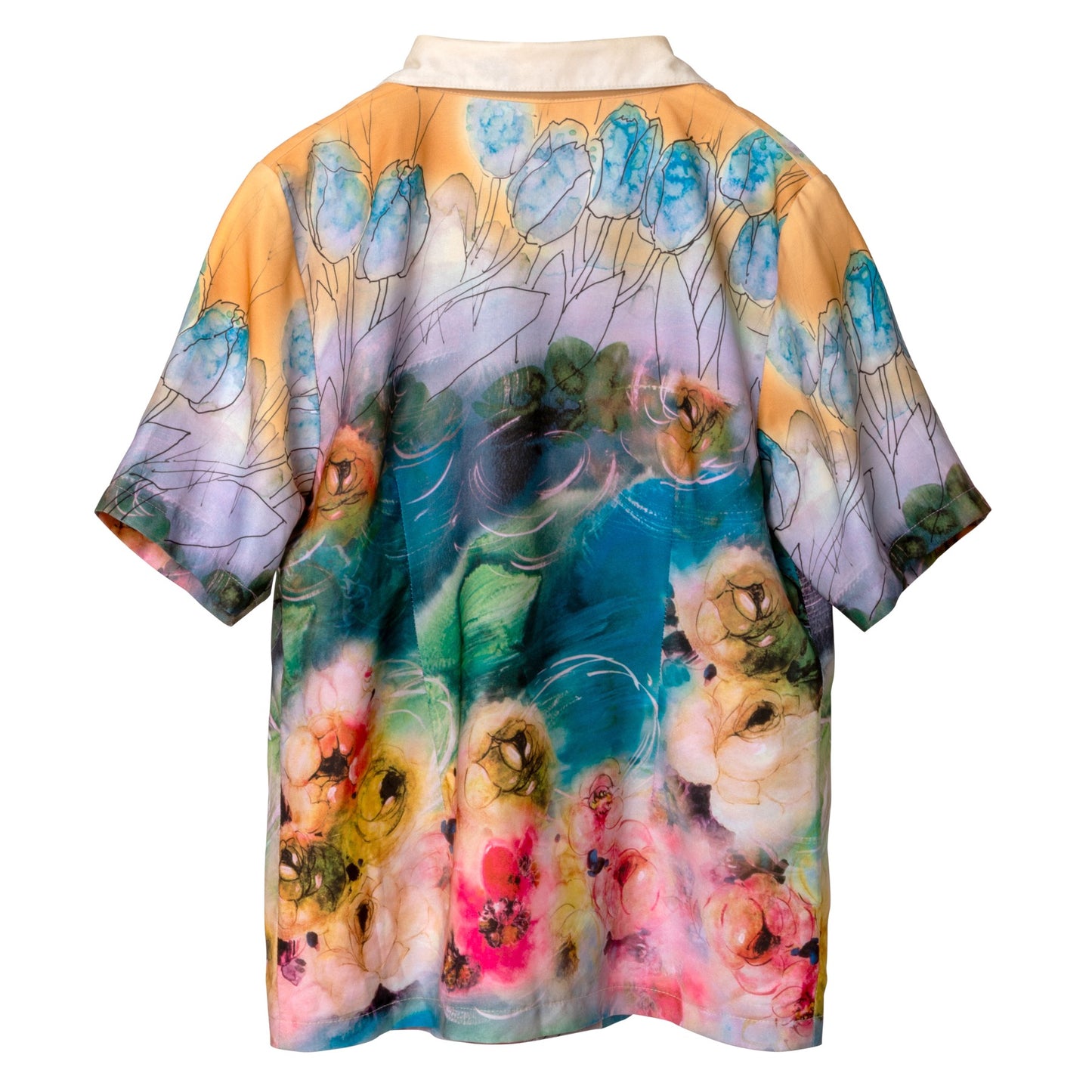 Rayon Jersey Cloverleaf Collar Short Sleeve Shirt