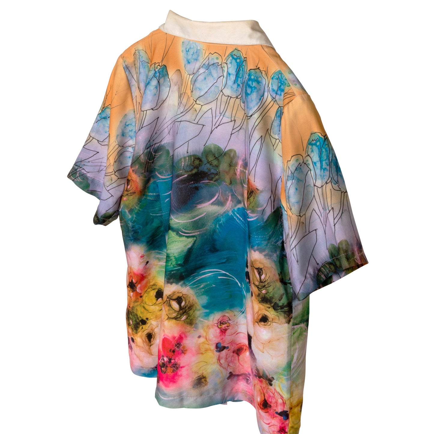 Rayon Jersey Cloverleaf Collar Short Sleeve Shirt
