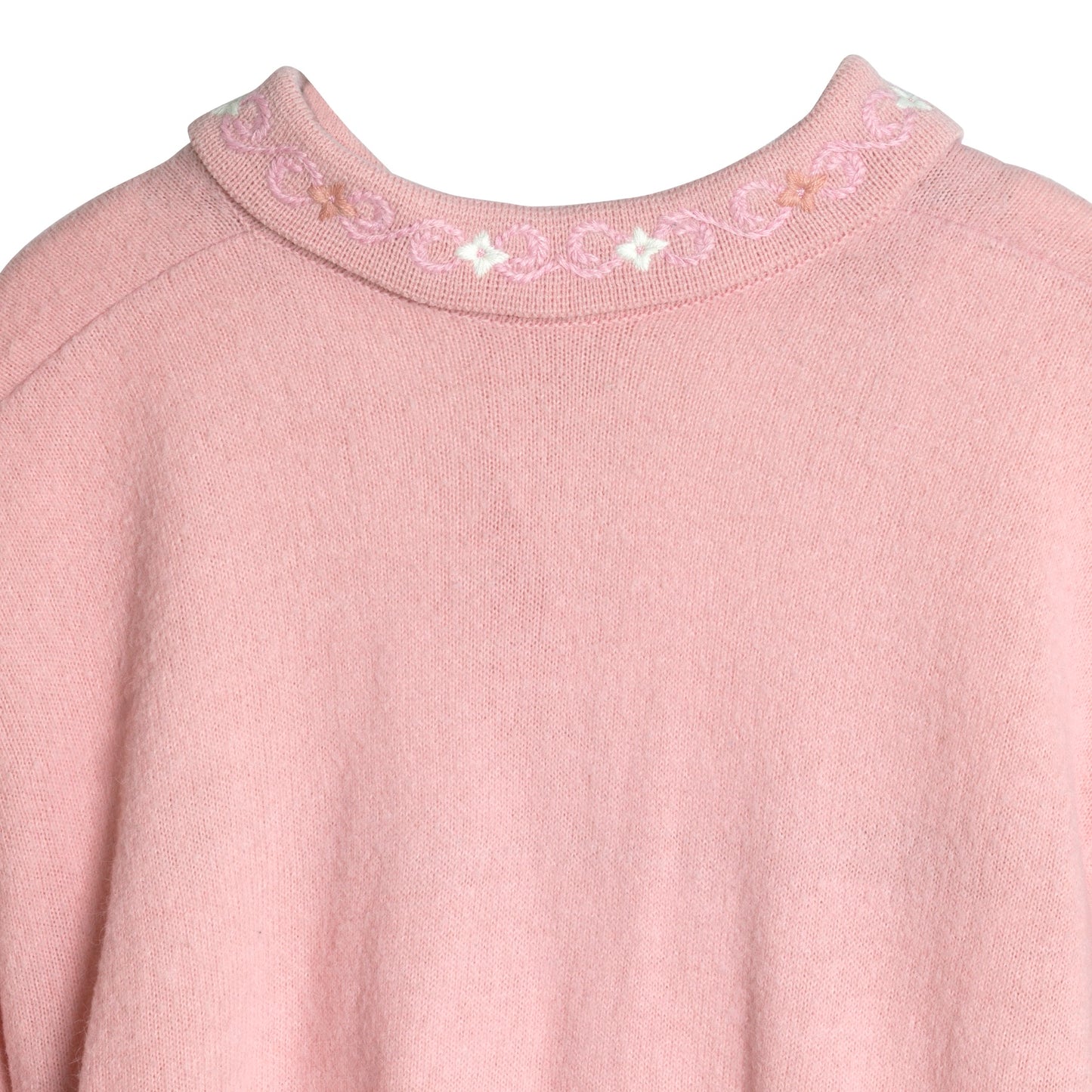 Shetland Wool Interlock Knit Embroidered Polo Sweater