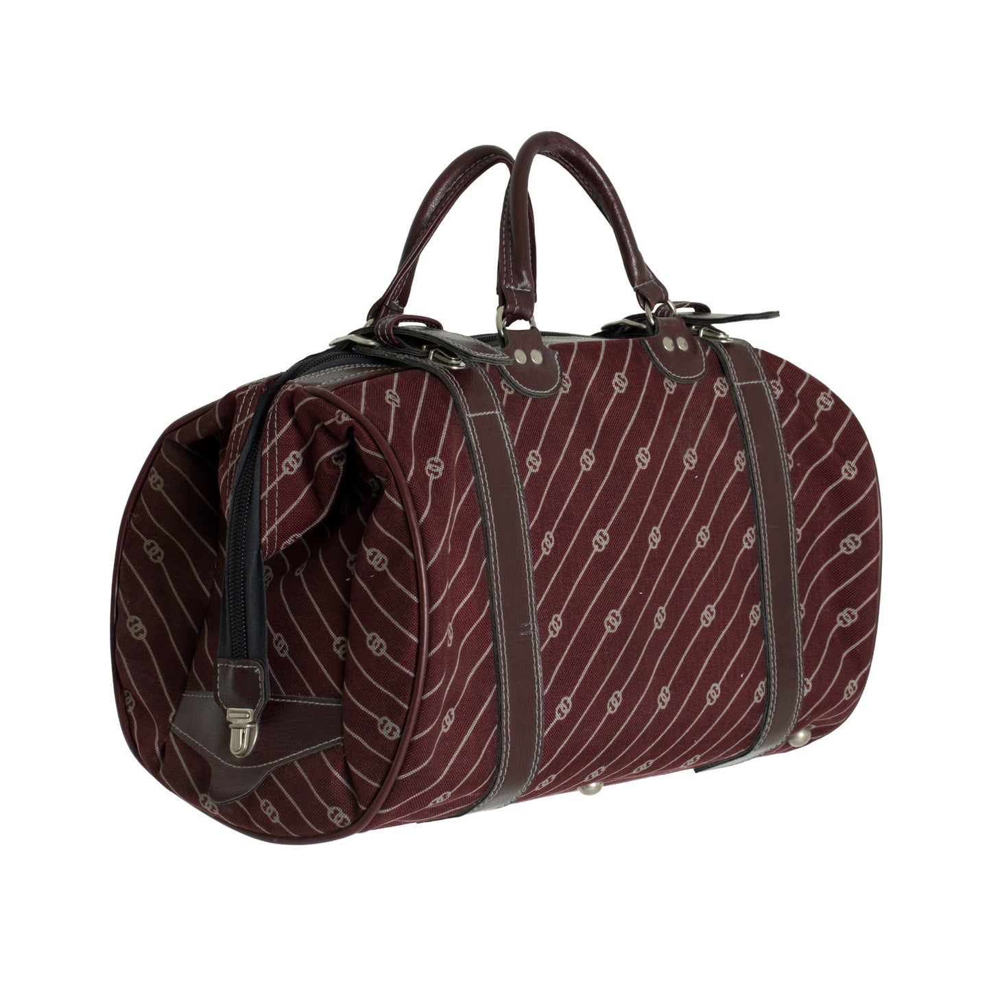 1970s, Jacquard Canvas Monogram, Saddle-Stitched Leather