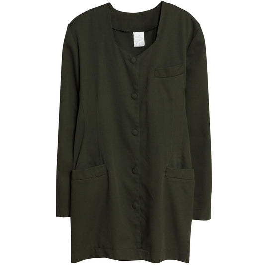 Twill Weave Viscose Blend Pentagon Cocoon Coat