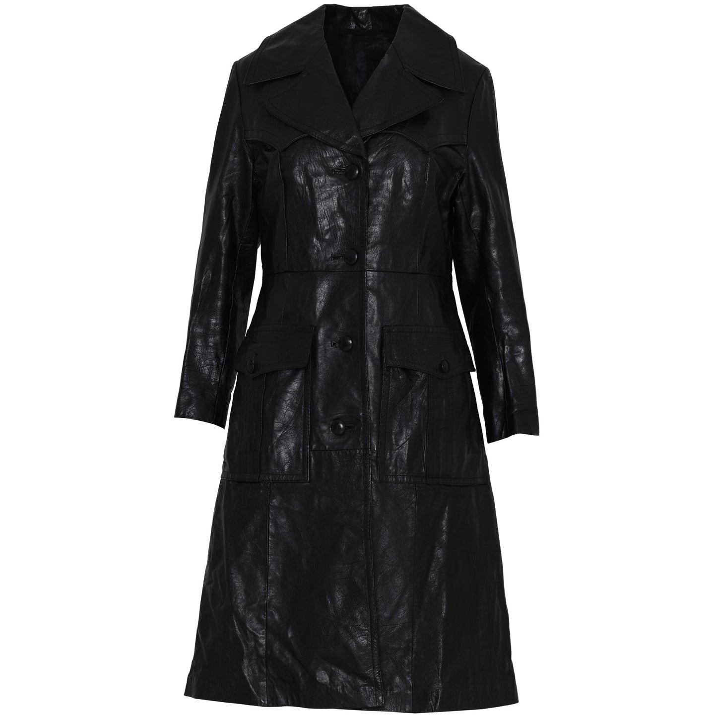 Vintage, 1970s, Buffalo Calf, Deep-Gorged Collar, Seam Shaping