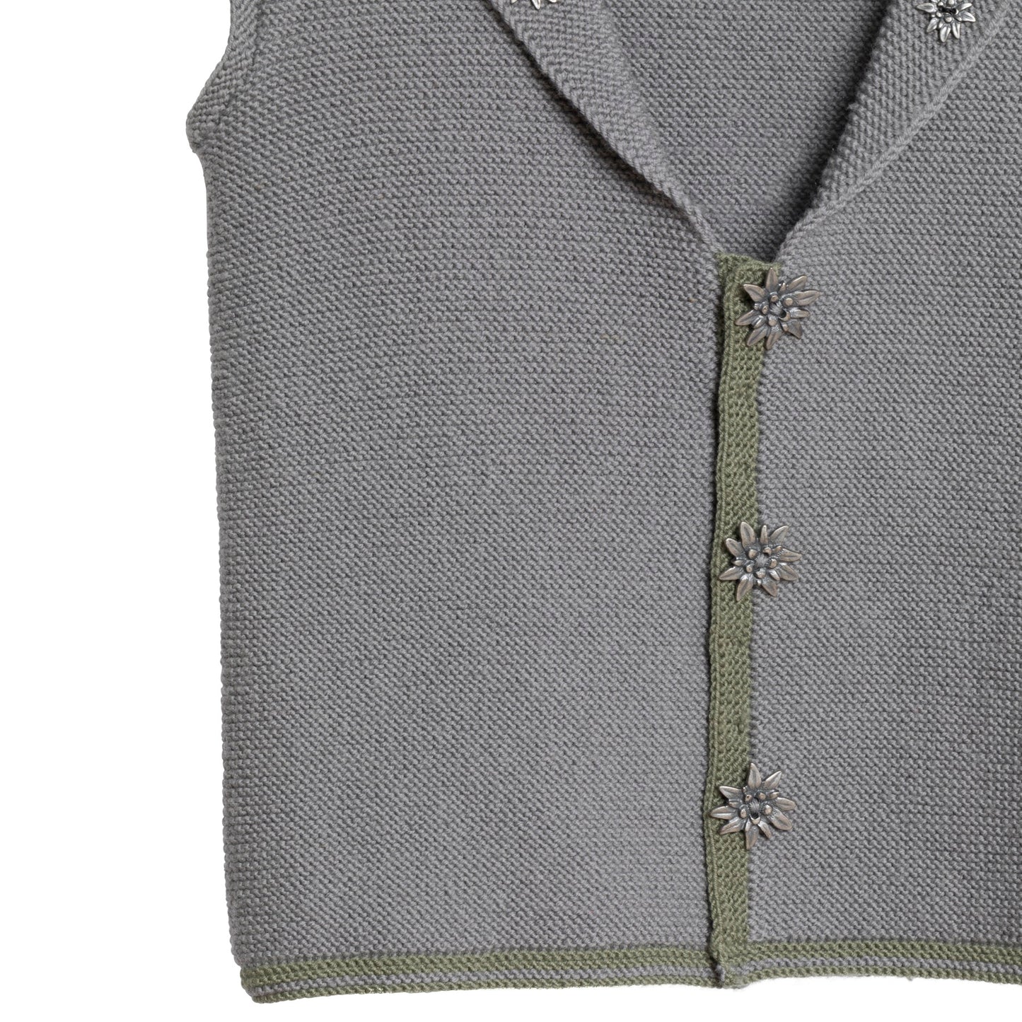 Wool Purl Knit Floral Studded Midsommar Vest