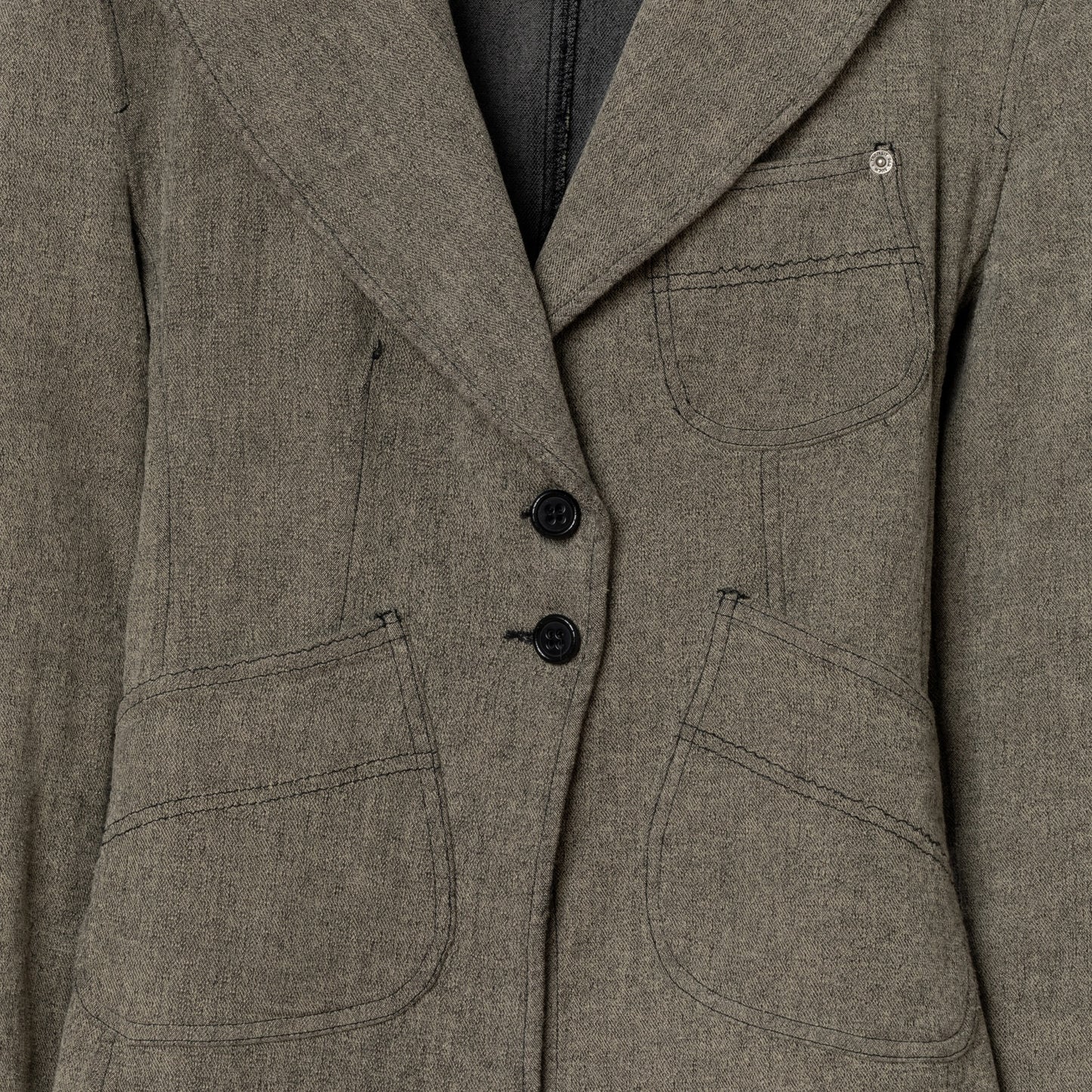 Denim Cotton Blend Napoleon Jacket
