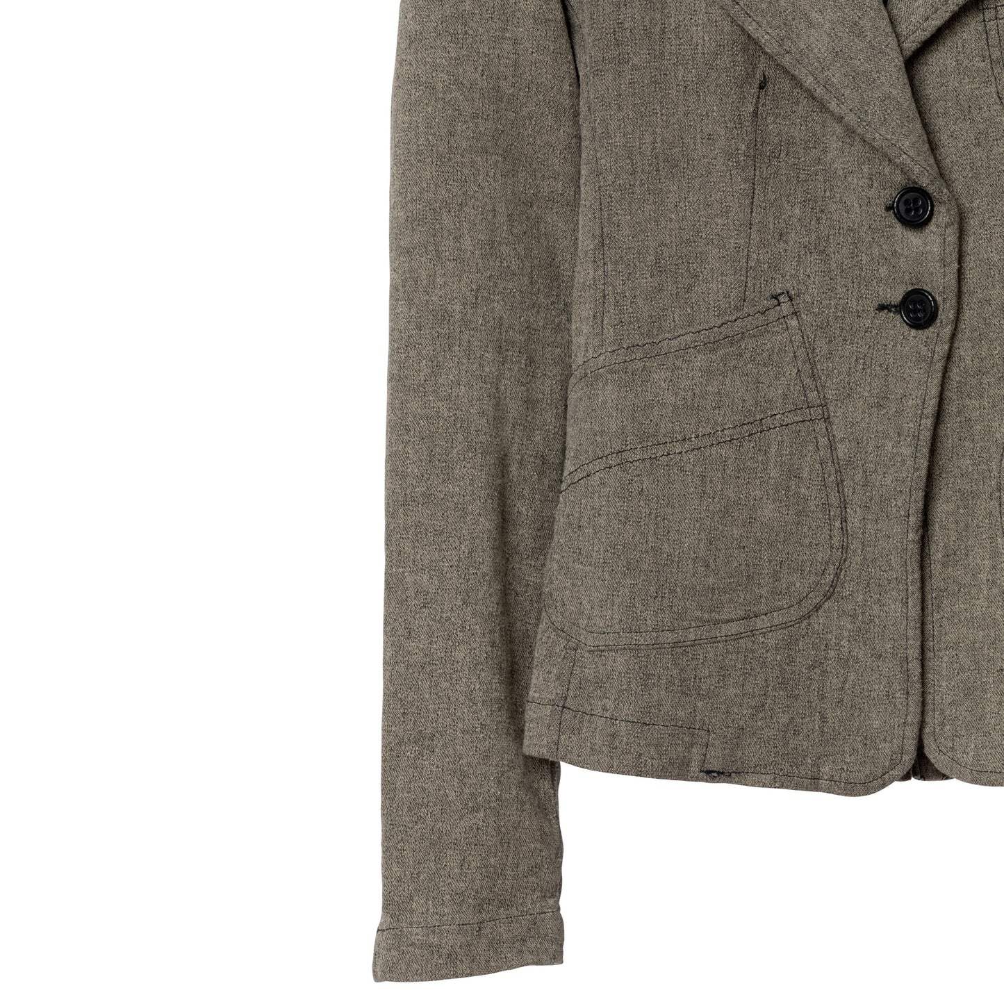 Denim Cotton Blend Napoleon Jacket