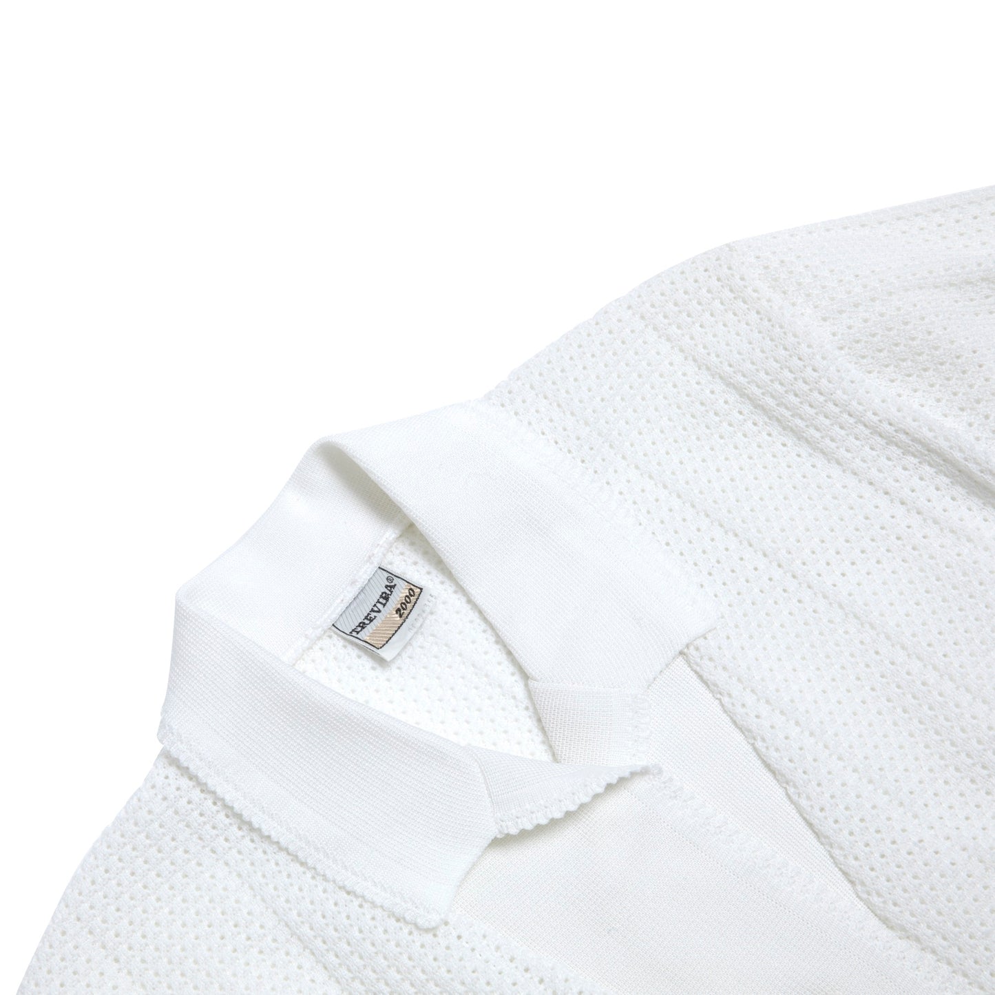 Waffle Knit Picot Collar Polo Shirt