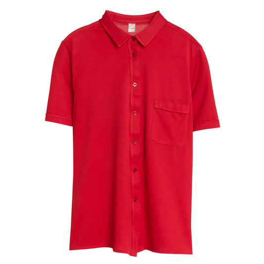 Jersey Knit Slot Seam Polo Shirt
