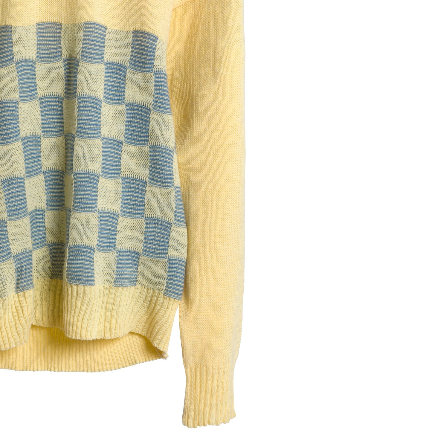 Checkerboard Cotton Purl Knit Jumper