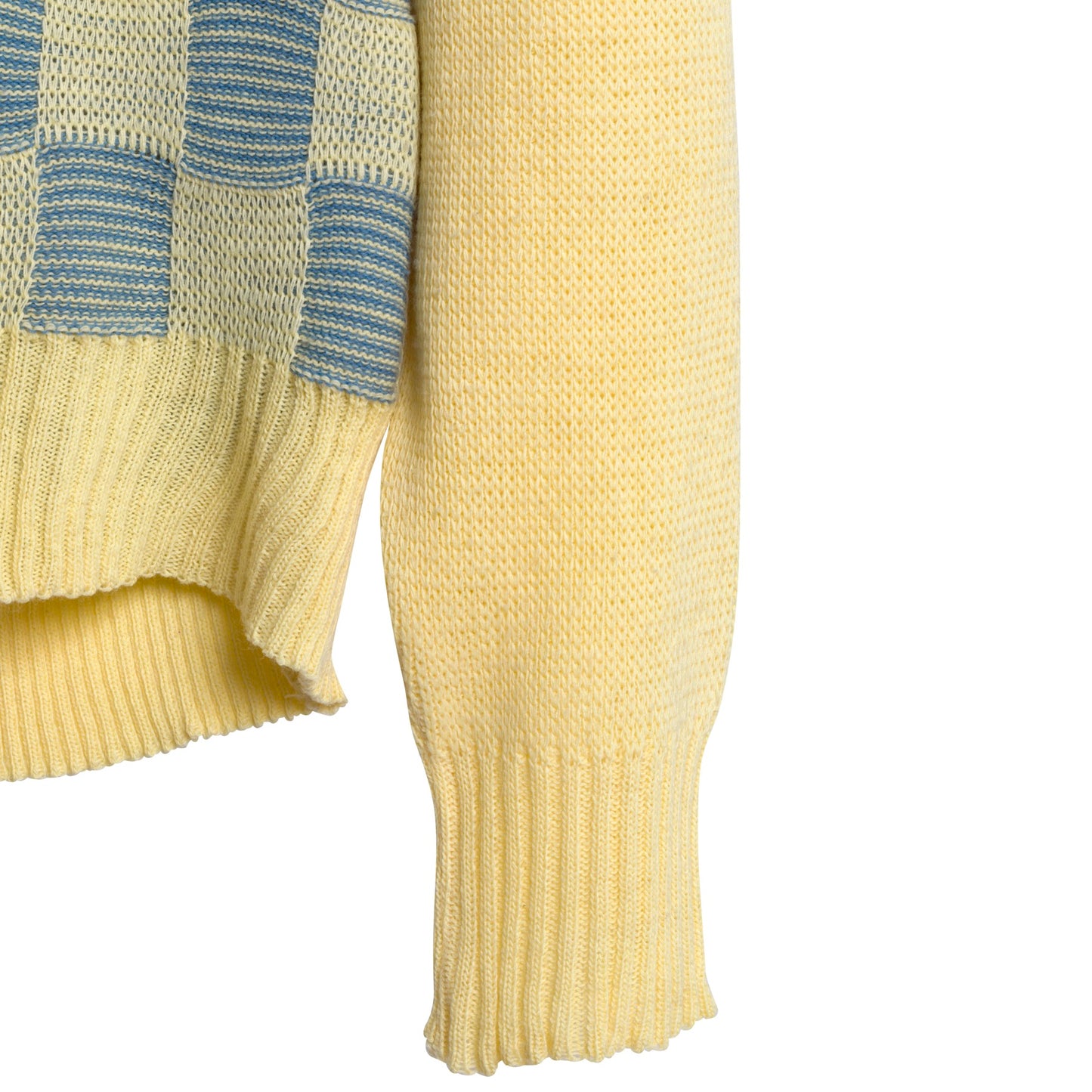 Checkerboard Cotton Purl Knit Jumper