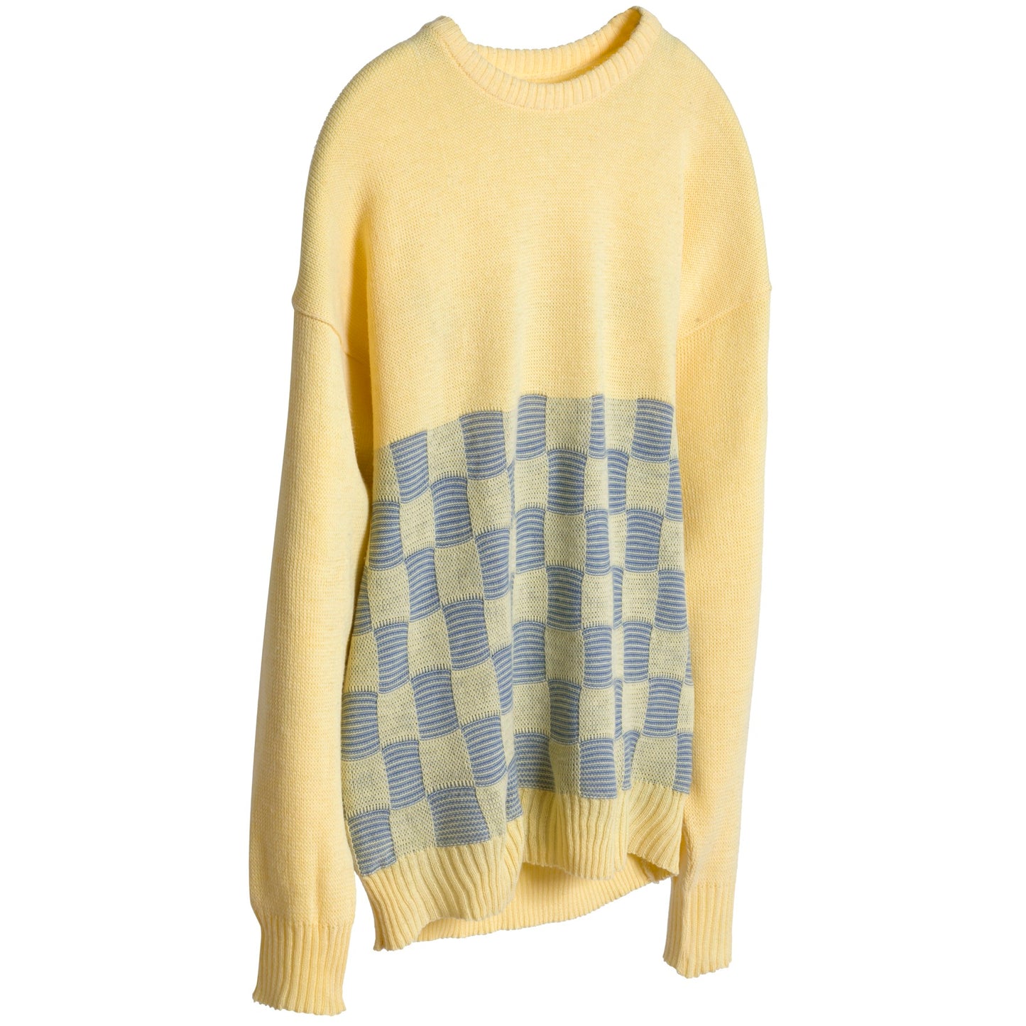 Checkerboard Cotton Purl Knit Jumper