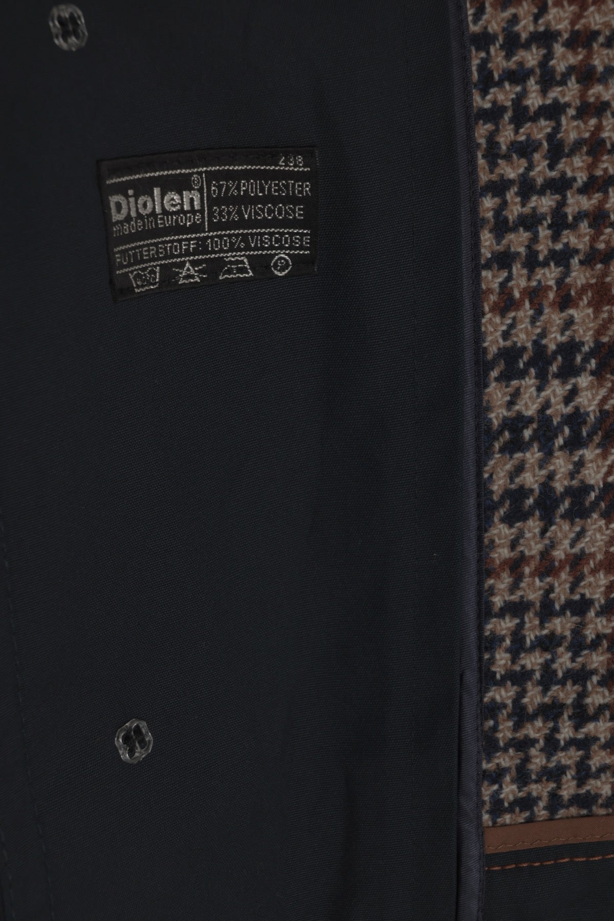 Vintage, 1970s, Diolen, Tweed Lined