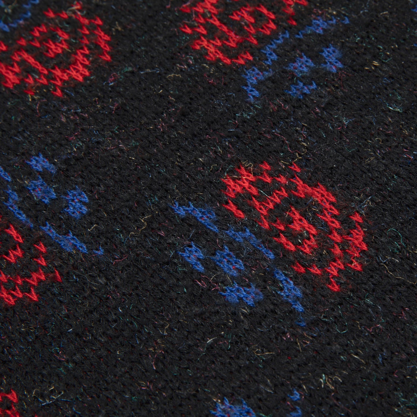 80s Jacquard Pixelated Floral Motif Sweater
